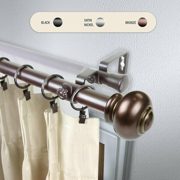 Kd Encimera 1 in. Dani Double Curtain Rod with 66 to 120 in. Extension, Bronze KD3721170